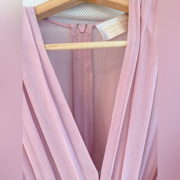 NWOT BRONX AND BANCO Geisha Pink Maxi Dress Feathered Gown | Retail $1100 - Picture 8 of 16